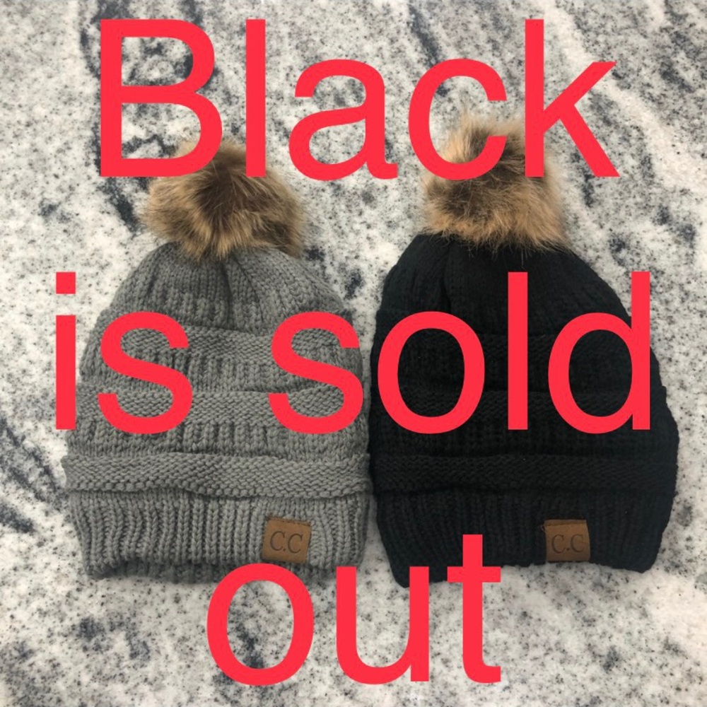 2 CC POM STYLE BEANIES